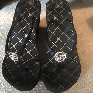 Bebe wedge heeled flip flop